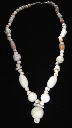 Ancient Afghani White Treated Carnelian Beads (Front)