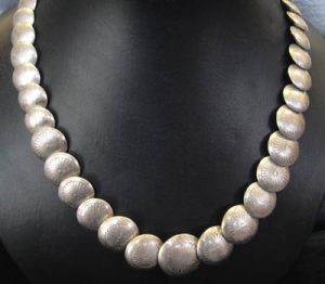 Native American Silver Bead Necklace