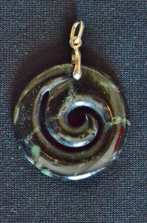 Nebula Stone Metaphysical Spiral Pendant W/ Sterling Bail