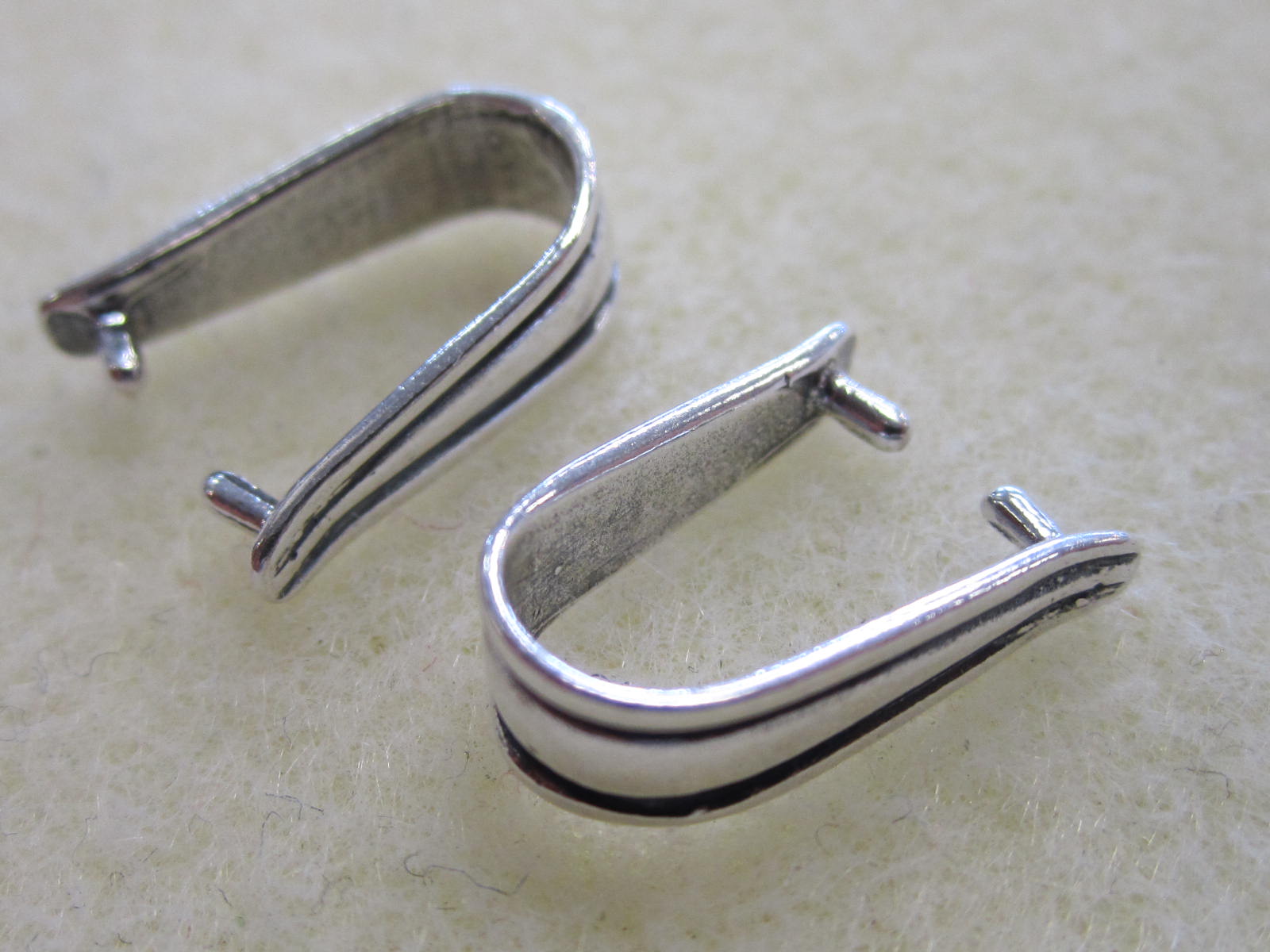 Sterling Silver Pinch Bails 13mm Long and 4mm Wide