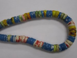 Blues With White And Red Mix &Quot;Kakamba&Quot; African Trade Beads