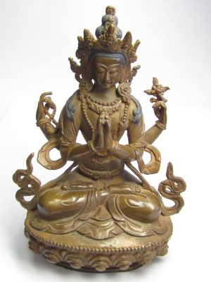 Tara Hindu Deity Statue Bronze, 6&Quot; Tall