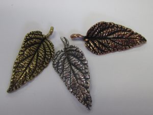 Plated Pewter Charms - Leaf 1.