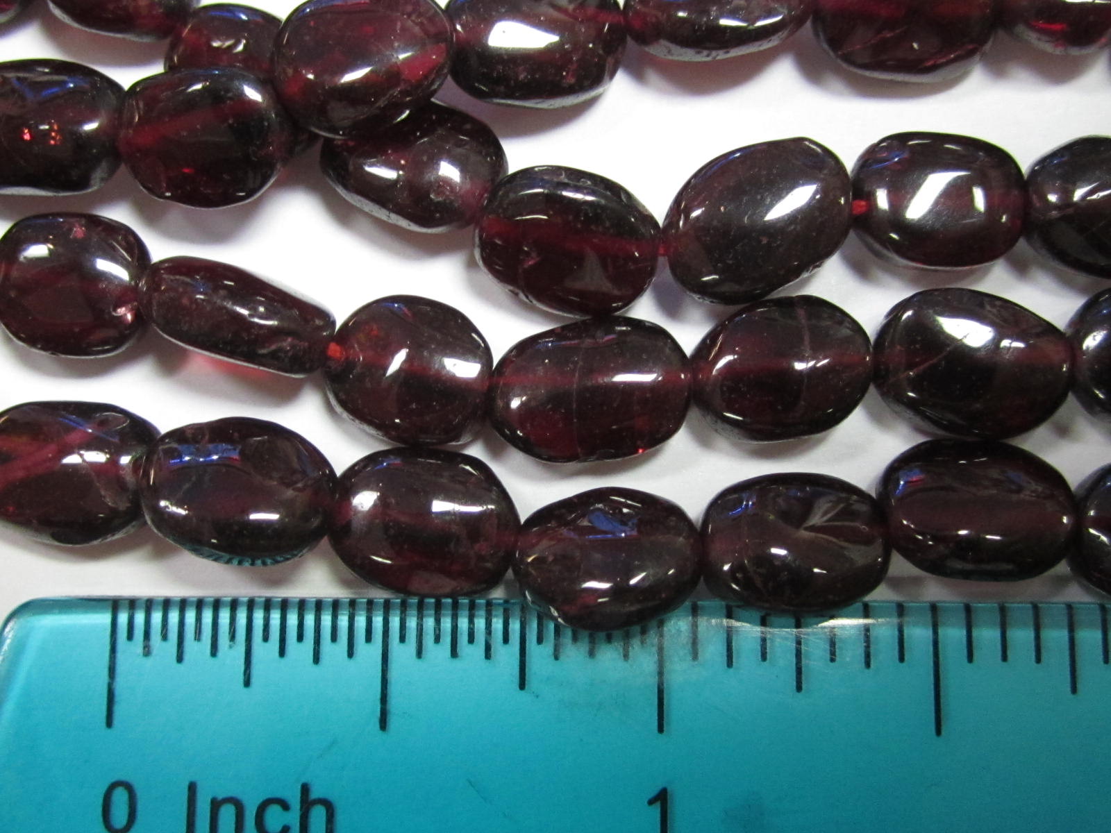 Garnet Beads - Flat Ovals 9mm x 6mm BeadWorldBeads