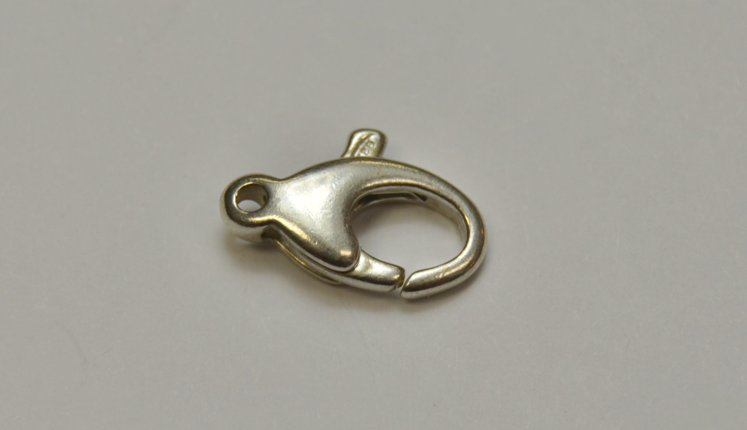 Sterling Silver Clasp - Lobster solid ring teardrop shape