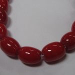 Glass Barrel Beads Red