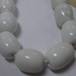 Glass Barrel Beads White