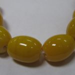 Glass Barrel Beads Amber Yellow