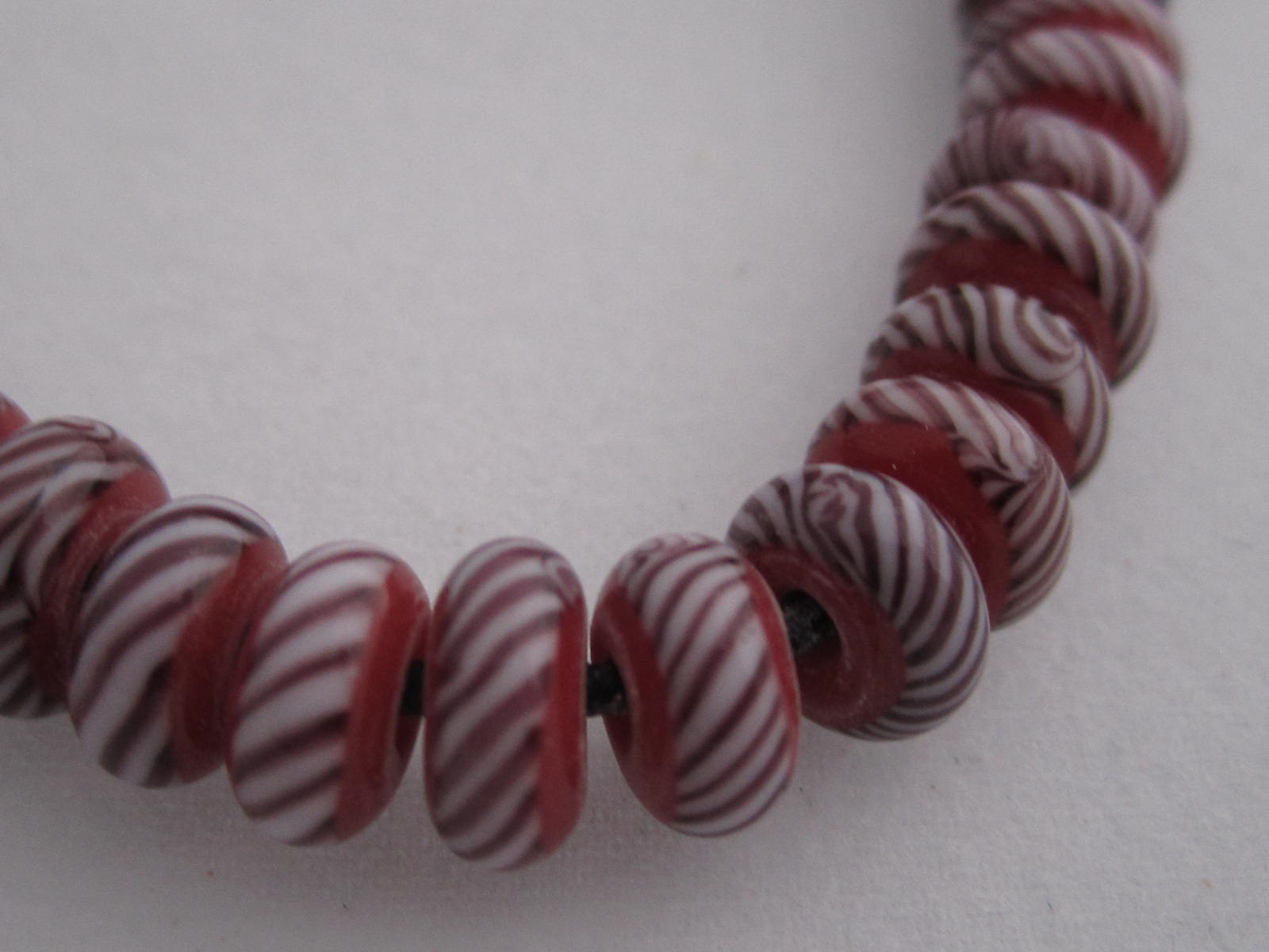 Red Heart Beads Handmade Glass Beads Lampwork Lentil White Red Beads for  Jewelry Making 4pc 