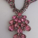 Vintage Rhinestone Jewelry – Rose Pink Necklace BeadWorldBeads.com