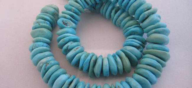 Sleeping Beauty Turquoise Round Flat Nuggets - 14mm