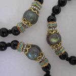 Onyx with Labradorite and Ohm Charm Bracelet