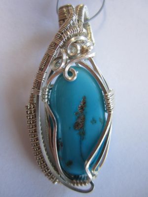 Wire Wrapped Pendant - Sleeping Beauty Turquoise