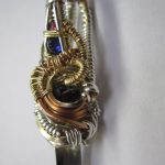 Wire Wrapped Pendant - Smokey Quartz, Sapphire, Garnet