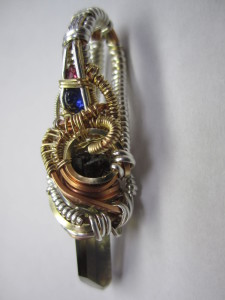 Wire Wrapped Pendant - Smokey Quartz, Sapphire, Ruby