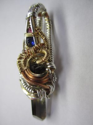 Wire Wrapped Pendant - Smokey Quartz, Sapphire, Garnet