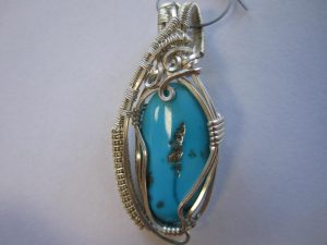 Wire Wrapped Pendant - Sleeping Beauty Turquoise