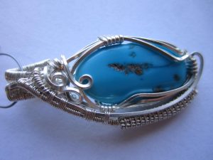 Wire Wrapped Pendant - Sleeping Beauty Turquoise