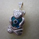 Evil Eye Sterling Silver Bear Pendant