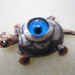 Evil Eye Turtle Pendant - Sterling silver with Bronze