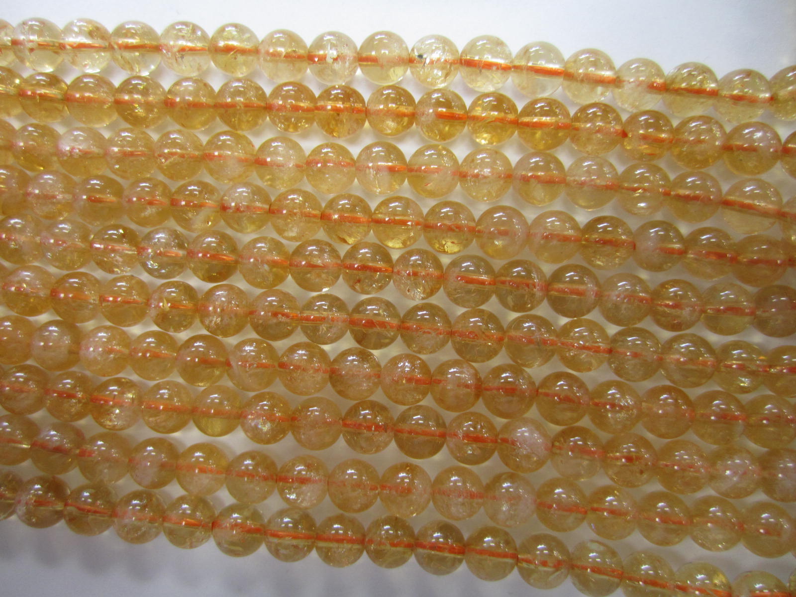 thumbnail image 2 of Natural Genuine Yellow Citrine Round Beads Strand - 8mm, 15" - For Jewelry Making 2 of 3