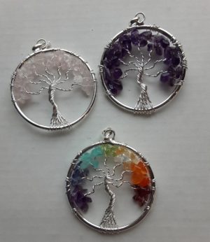 Tree Of Life Pendant - Wire And Gemstone