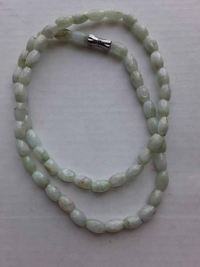 Natural Jadeite Burma 6.9-11mm Graduating Green Jade Bead Necklace