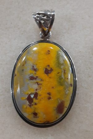 Bumble Bee Jasper Sterling Pendant