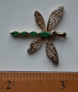 Emerald Dragonfly 10K and Silver