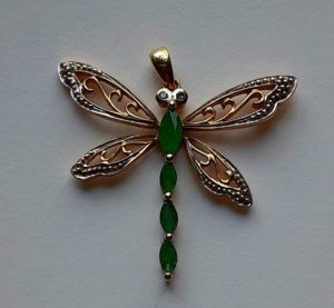 Emerald Dragonfly 10K and Silver