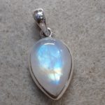 Rainbow Moonstone Teardrop Pendant