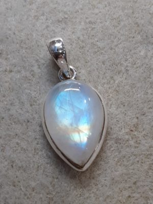 Rainbow Moonstone Teardrop Pendant