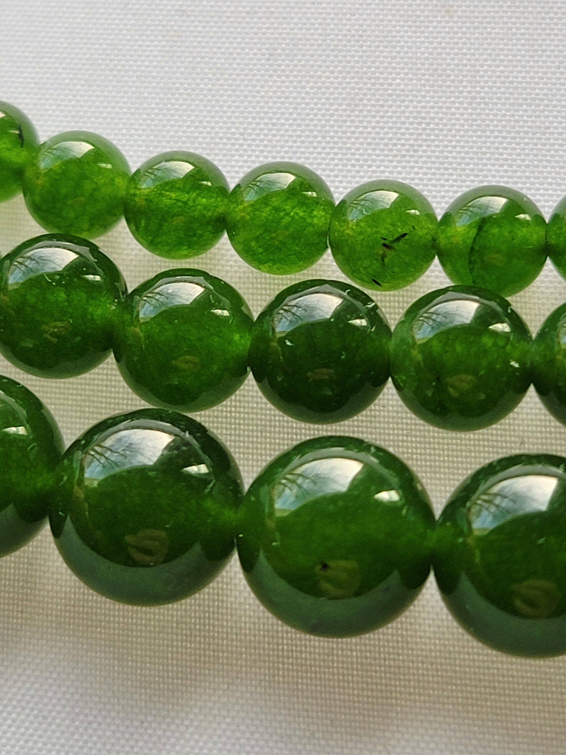 Stunning Two-Strand Sterling Silver Necklace Jade Crystal Unique Beads