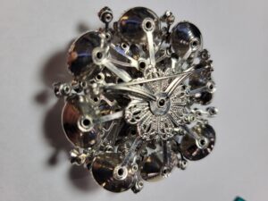 Black Diamond Rhinestone Brooch